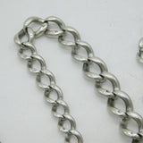 Victorian Sterling Silver Graduating Single Albert Watch Chain Antique c1890