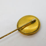 Victorian Gold Plated Painted Miniature 'Tackler' Terrier Dog Stick Pin Antique c1850