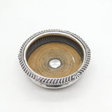 George III Sterling Silver Heraldic Crest Bottle Coaster Antique 1796 Sheffield