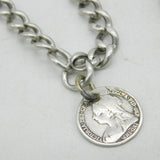 Victorian Sterling Silver Graduating Single Albert Watch Chain Antique c1890