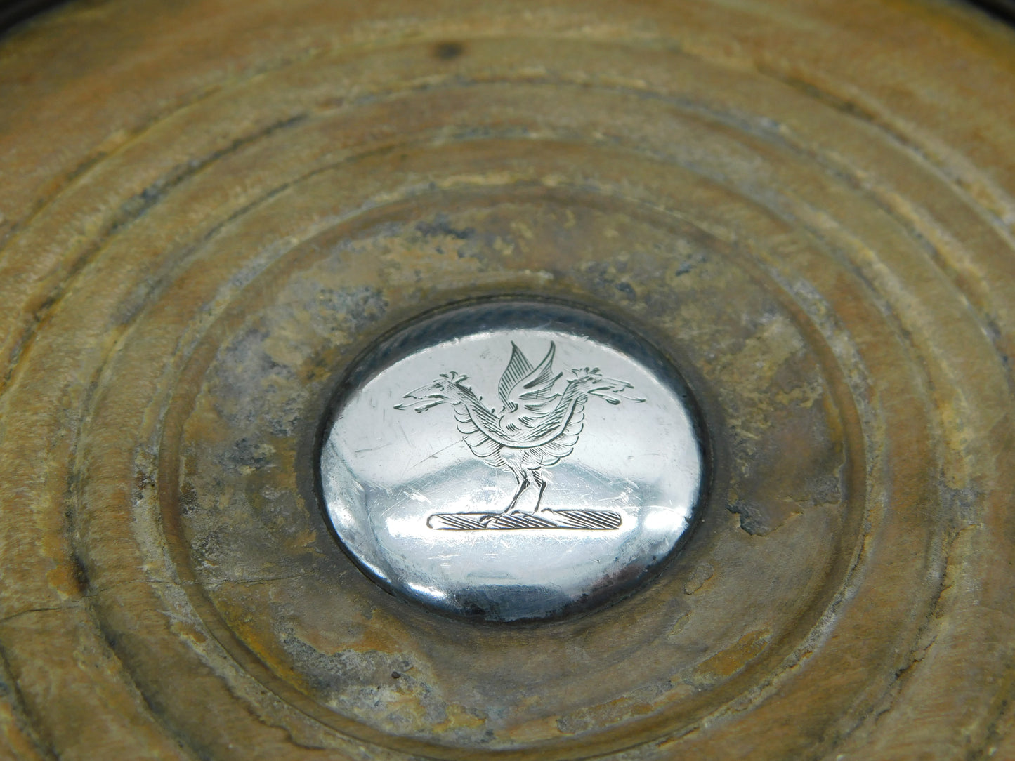 George III Sterling Silver Heraldic Crest Bottle Coaster Antique 1796 Sheffield