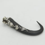 19th Century French .900 Silver Mounted Horn Cigar Cutter Antique c1860s