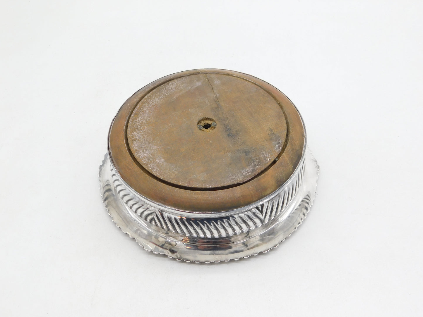 George III Sterling Silver Heraldic Crest Bottle Coaster Antique 1796 Sheffield