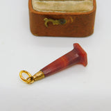 Victorian 9ct Gold & Carved Red Banded Agate Obelisk Fob Pendant c1860 Antique