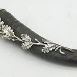 19th Century French .900 Silver Mounted Horn Cigar Cutter Antique c1860s