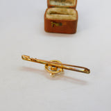 Edwardian 9ct Yellow Gold, Pearl & Sapphire Bar Brooch c1910 Antique