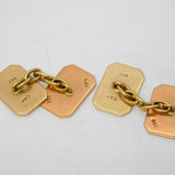 9ct Yellow Gold, Enamel King Cnut Crested Gents Cufflinks Antique c1920 Deco