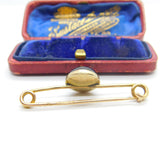 Victorian 9ct Yellow Gold Cabochon Garnet Bar Brooch Antique 1901 Chester