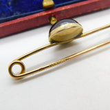 Victorian 9ct Yellow Gold Cabochon Garnet Bar Brooch Antique 1901 Chester