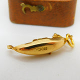 Italian 18ct Yellow Gold Venetian Gondolier Charm Pendant Vintage c1990