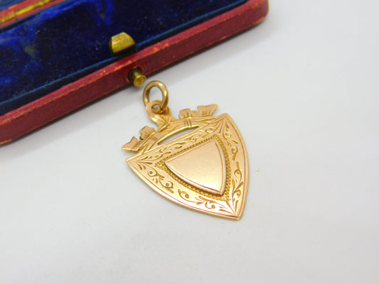 Victorian 9ct Rose Gold Regal Form Sporting Fob Medal 1890 Birmingham Antique