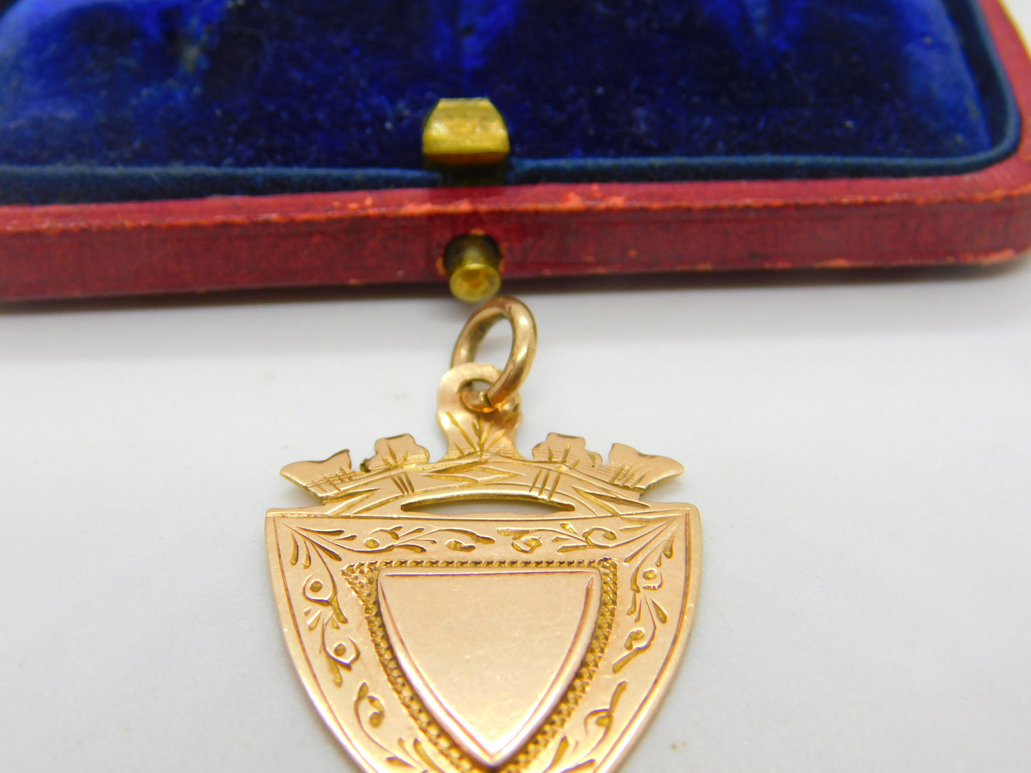 Victorian 9ct Rose Gold Regal Form Sporting Fob Medal 1890 Birmingham Antique