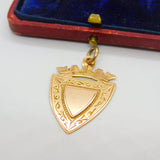 Victorian 9ct Rose Gold Regal Form Sporting Fob Medal 1890 Birmingham Antique