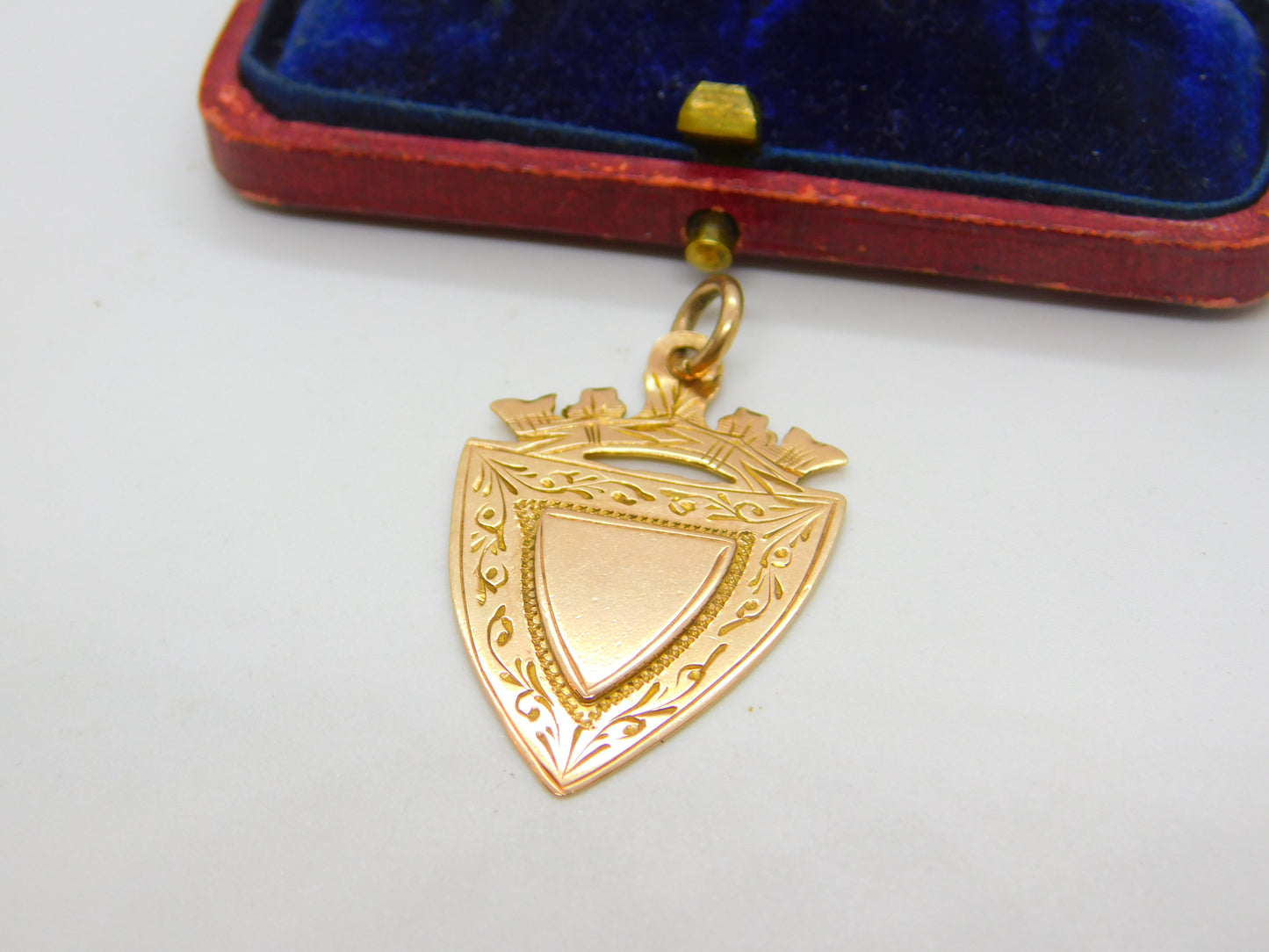 Victorian 9ct Rose Gold Regal Form Sporting Fob Medal 1890 Birmingham Antique