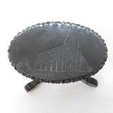 Victorian Whitby Jet Novelty 'Whitby Abbey' Miniature Table Antique c1860 AF