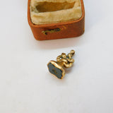 Victorian Rolled Gold Carved 'S' Bloodstone Intaglio Fob Seal c1840 Antique
