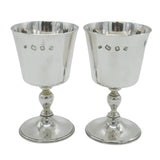 Mappin & Webb Pair of Sterling Silver Wine Goblets Vintage 1973 London