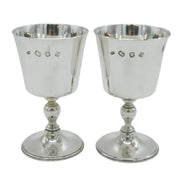 Mappin & Webb Pair of Sterling Silver Wine Goblets Vintage 1973 London