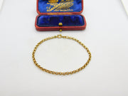 9ct Rose Gold Victorian Style Belcher Link Bracelet 1981 London Vintage