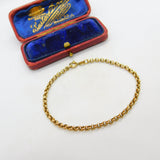 9ct Rose Gold Victorian Style Belcher Link Bracelet 1981 London Vintage