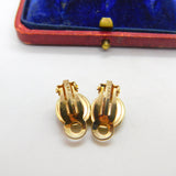 Pair of 9ct Yellow Gold & Derbyshire Blue John Clip-On Earrings 1996 Sheffield
