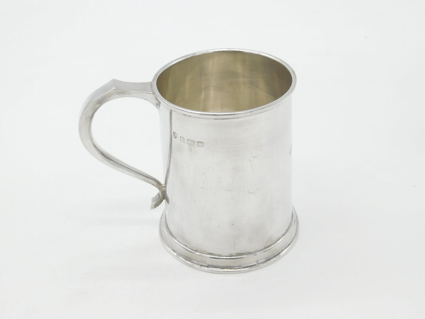 Sterling Silver Half-Pint Tankard 'Oh! Joy' Engraved 1914 Birmingham Antique