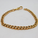 Victorian 9ct Rose Gold Graduated Albert Curb Link Bracelet Antique c1880