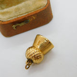 9ct Yellow Gold Scottish Thistle Charm Pendant Vintage 1955 London