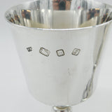 Mappin & Webb Pair of Sterling Silver Wine Goblets Vintage 1973 London