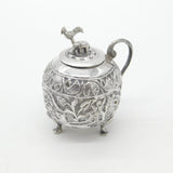 Anglo-Indian Sterling Silver Spice Pot Elephant, Chicken, Snake Antique c1910