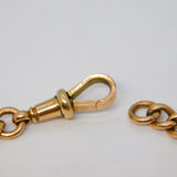 Victorian 9ct Rose Gold Graduated Albert Curb Link Bracelet Antique c1880