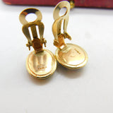 Pair of 9ct Yellow Gold & Derbyshire Blue John Clip-On Earrings 1996 Sheffield