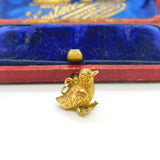 9ct Yellow Gold Little Sparrow Bird Charm or Pendant Vintage c1970