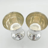 Mappin & Webb Pair of Sterling Silver Wine Goblets Vintage 1973 London