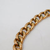 Victorian 9ct Rose Gold Graduated Albert Curb Link Bracelet Antique c1880