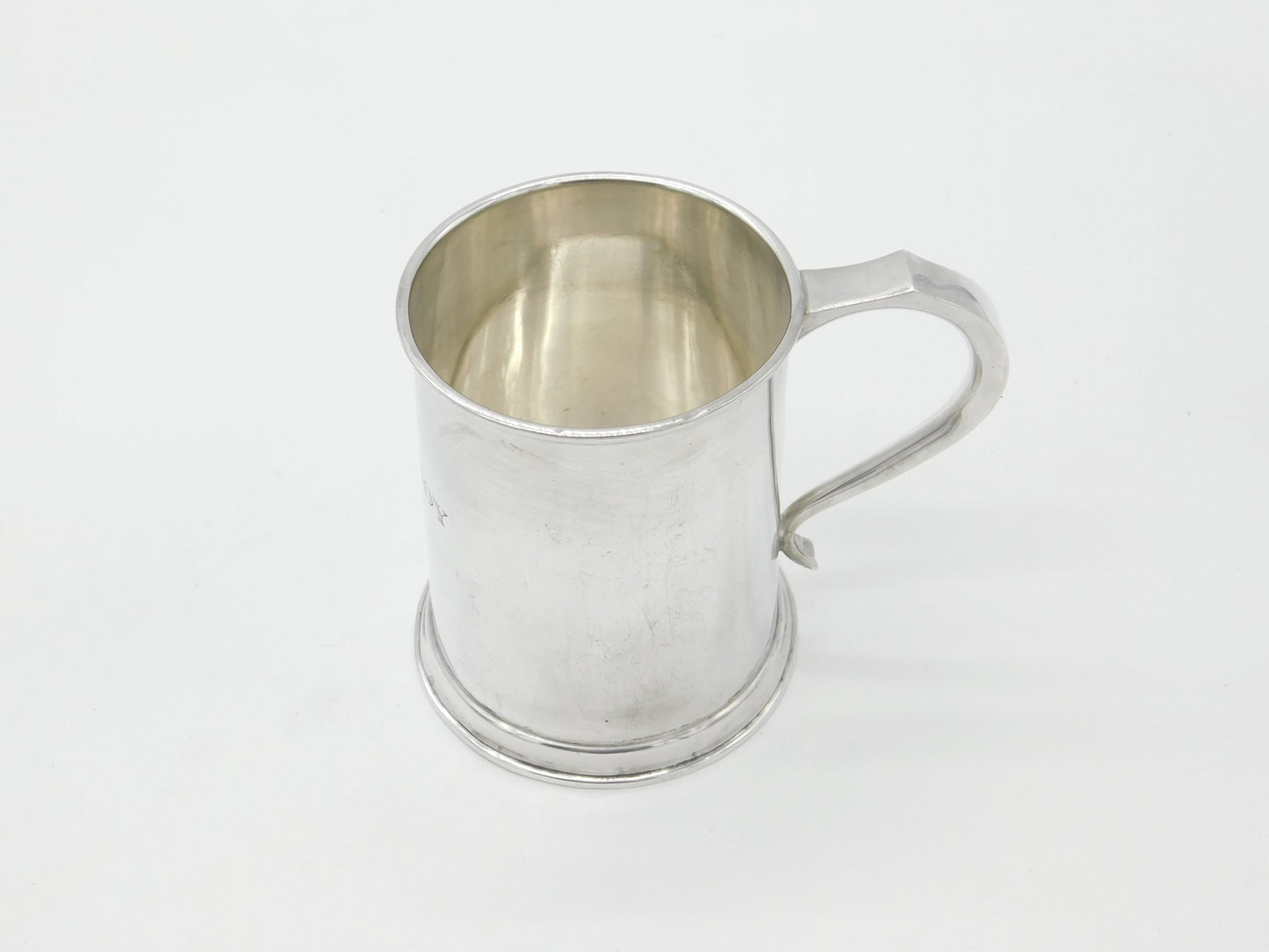 Sterling Silver Half-Pint Tankard 'Oh! Joy' Engraved 1914 Birmingham Antique