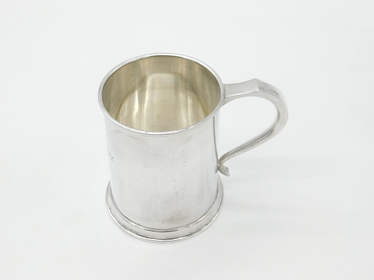 Sterling Silver Half-Pint Tankard 'Oh! Joy' Engraved 1914 Birmingham Antique