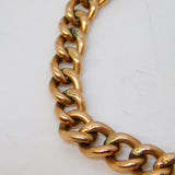 Victorian 9ct Rose Gold Graduated Albert Curb Link Bracelet Antique c1880