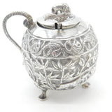 Anglo-Indian Sterling Silver Spice Pot Elephant, Chicken, Snake Antique c1910
