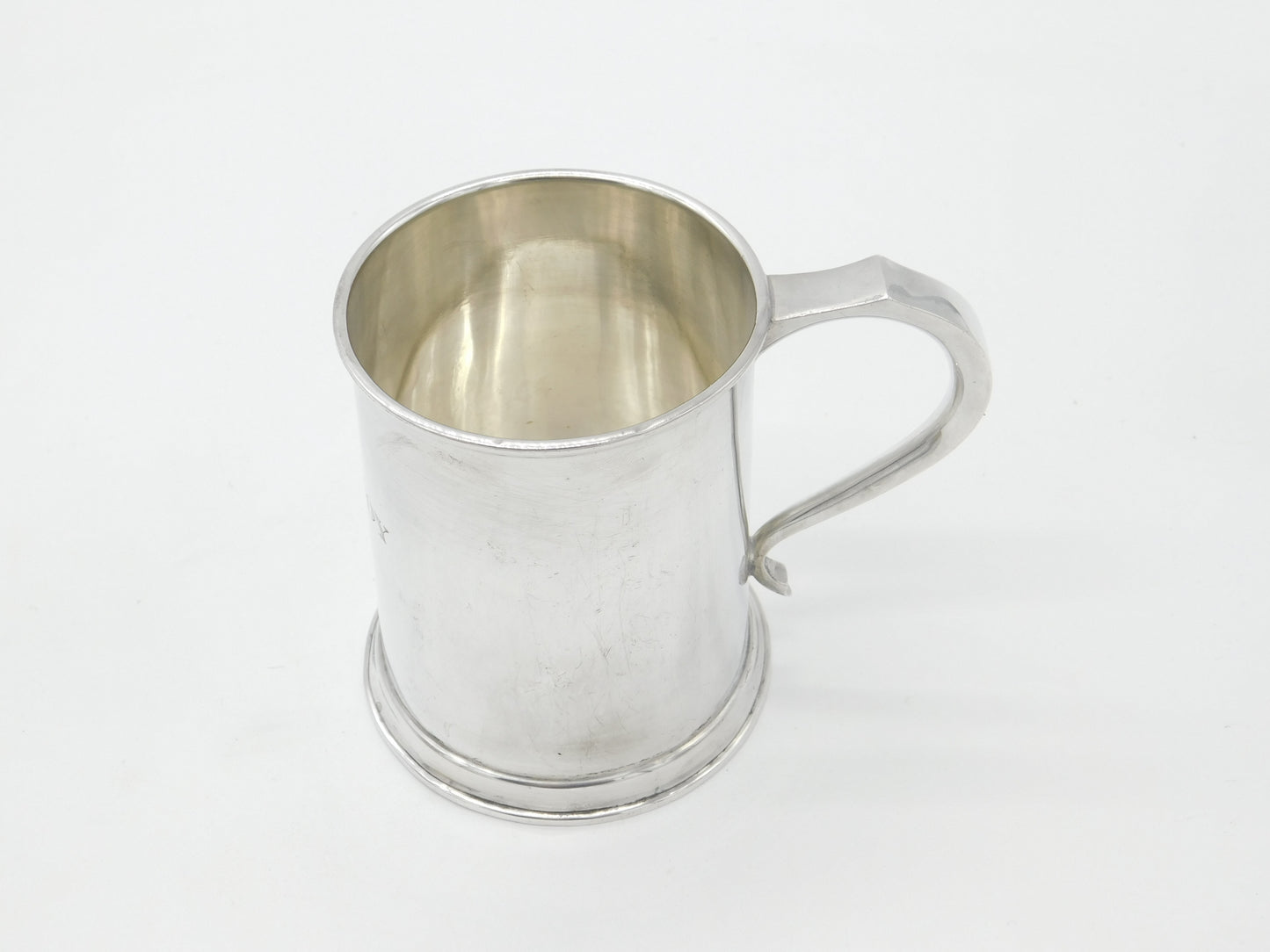 Sterling Silver Half-Pint Tankard 'Oh! Joy' Engraved 1914 Birmingham Antique