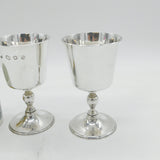 Mappin & Webb Pair of Sterling Silver Wine Goblets Vintage 1973 London