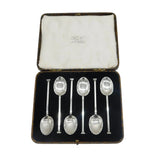 Art Deco Boxed Set of Sterling Silver Corinthian Column Teaspoons Antique