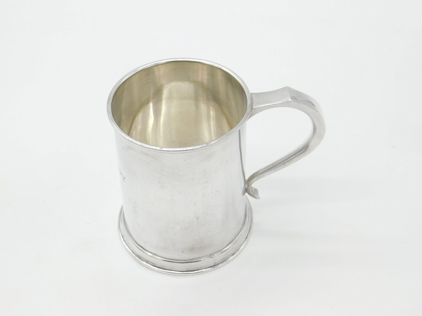 Sterling Silver Half-Pint Tankard 'Oh! Joy' Engraved 1914 Birmingham Antique