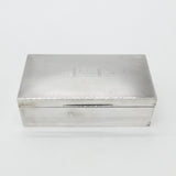 Mappin & Webb Sterling Silver Engine Turned Double Cigarette Box Antique 1937