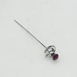 Charles Horner Sterling Silver Amethyst Paste Hat Pin Antique 1912 Chester