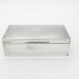 Mappin & Webb Sterling Silver Engine Turned Double Cigarette Box Antique 1937