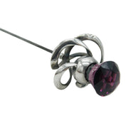 Charles Horner Sterling Silver Amethyst Paste Hat Pin Antique 1912 Chester