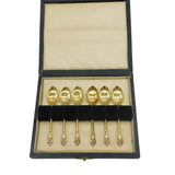 Art Deco Boxed Set of Sterling Silver Gilt Teaspoons Antique 1947 Birmingham