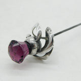 Charles Horner Sterling Silver Amethyst Paste Hat Pin Antique 1912 Chester