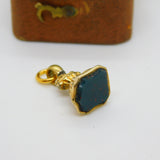 Victorian 9ct Gold Cased Bloodstone Set Shield Fob Seal Pendant c1880 Antique